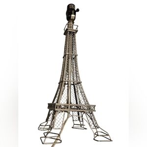 Vintage metal eiffel tower lamp silver gray
